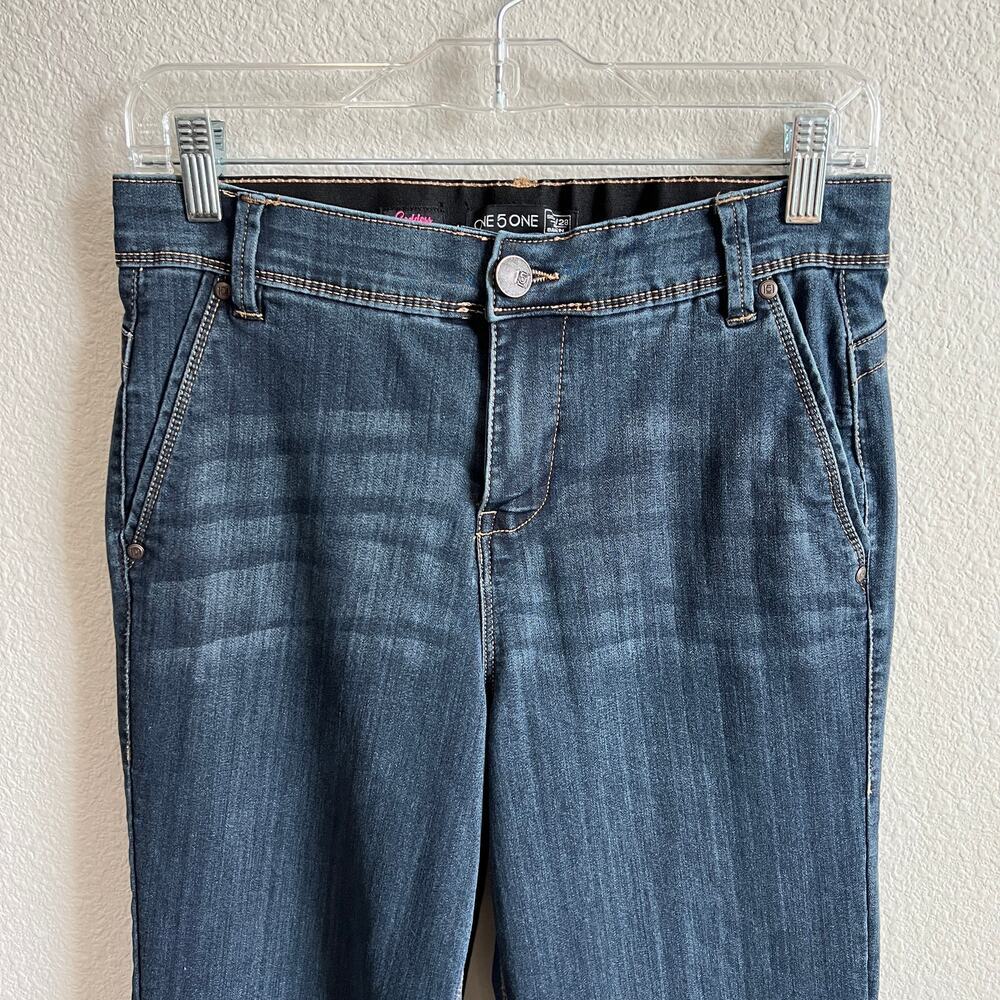 ONE5ONE Goddess High Rise Trouser Straight Leg Jeans Womrn's 6/28 Dark Wash - Picture 2 of 8